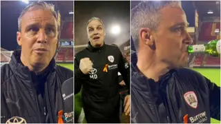 Barnsley manager boldly sips on beer during interview