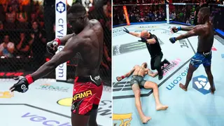 Uganda's David Onama explains why he celebrated like Israel Adesanya after UFC win