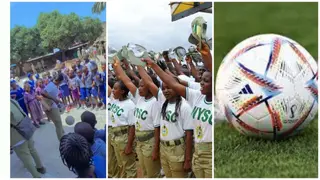 Students, Fans Left Gushing as Woman in NYSC Uniform Juggles Ball With Ease in Viral Video