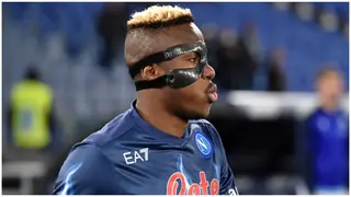 Red hot Super Eagles striker Victor Osimhen reacts as Arsenal submit £51m bid to Napoli