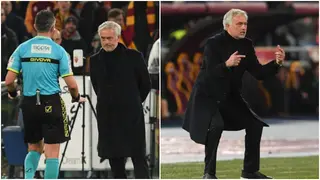 Jose Mourinho gets second red card of the season after furious rant at referee