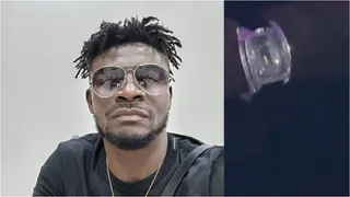 Fan Screams As He Records Video of Obafemi Martins Rocking Expensive Diamond Wristwatch in a Night Club