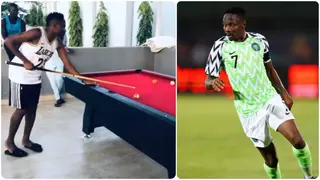 Super Eagles Captain Ahmed Musa Spotted Beating His Friend in an Indoor Game