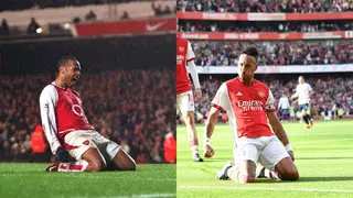 Aubameyang Copies Thierry Henry's Iconic Celebration in Front of Arsenal Legend