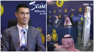Saudi Arabia Journalists welcome Ronaldo with his iconic ‘SIUUU’