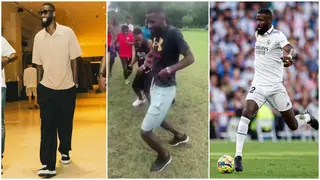 Video: Real Madrid Star Antonio Rudiger Entertains Young Footballers in Ghana With Funny Dance Moves