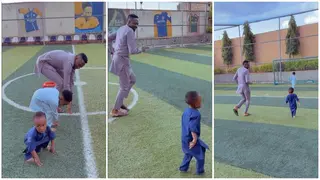 Ahmed Musa spotted chilling with his kids as Super Eagles captain relaxes with family