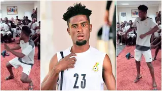 Hearts of Oak and Ghana forward Daniel Afriyie Barnieh shows peerless moves as he vibes beautifully to ‘buga’