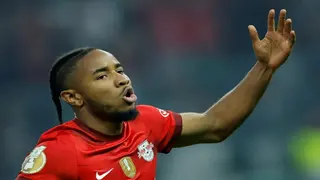 Nkunku helps Leipzig defend German Cup win