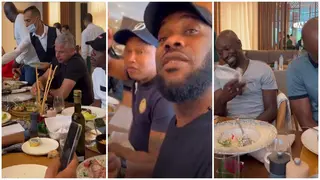 Okocha, Makelele, Diouf, Fadiga, Song Spotted Having Dinner Together in Star Studded Footage