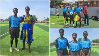 Heartwarming moment as mother of 15-year-old referee shows up to support daughter in first official match