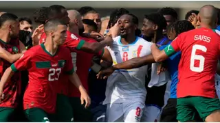 Ugly Scenes as Morocco Coach Regragui and DR Congo Captain Mbemba Exchange Words After Draw: Video