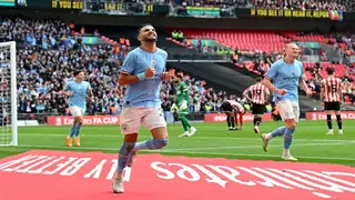 Mahrez treble fires Man City into FA Cup final