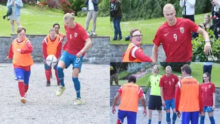 New Manchester City signing Erling Haaland spotted playing with people living with disabilities in Norway