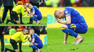 Heartwarming Moment Referee Consoles Man City Defender Zinchenko After Ukraine World Cup Heartbreak