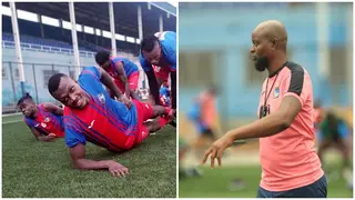 Finidi George Scores Amazing Goal While Training His Players at Enyimba