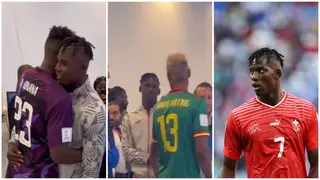 Embolo storms Cameroon's dressing room, hugs the players after scoring against his country of birth, video