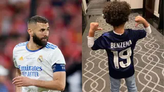 Karim Benzema posts adorable photo of his son wearing national team shirt