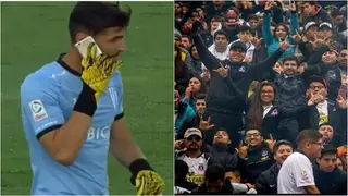 Brayan Cortes: Chilean goalkeeper answers phone thrown at him by angry fans