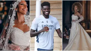 Thomas Partey's Girlfriend Dazzles in Beautiful Wedding Gown as Couple Get Married