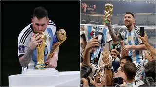Lionel Messi mobbed by fans in Argentina months after World Cup win