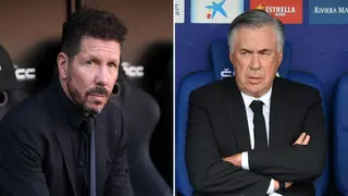 Diego Simeone's Atletico Madrid aiming to end Real's unbeaten start to the season in Madrid derby