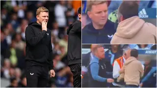 Eddie Howe confronted and shoved by fan in crazy scenes during Leeds game
