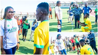 Heartwarming Moment Nigeria League Player Proposes to Girlfriend on the Pitch