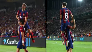 Lewandowski and Gavi's Hilarious Moment Against Real Betis Sparks Reactions Among Barcelona Fans