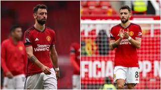 Bruno Fernandes spotted playing centre back for Man Utd against Brighton