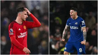 Mason Mount clashes with Enzo Fernandez as Cole Palmer rescues Chelsea vs Man United