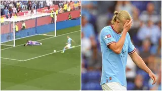 Video of Erling Haaland’s horrible miss in Community Shield causes stir on social media