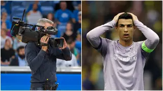 Video: Moment Cristiano Ronaldo knocked out camera man with powerful freekick