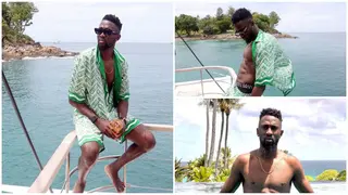 Wilfred Ndidi kicks off vacation in style as Super Eagles star spotted in an island resort