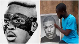 Dapam Ishaku Draws Victor Osimhen, Kylian Mbappe With Pencil