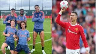 Cristiano Ronaldo pictured training with teammates for first time since transfer saga