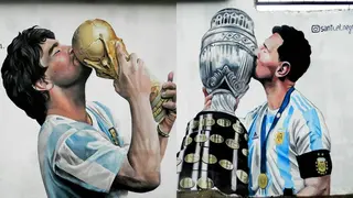 Maradona And Messi Immortalized As Their Mural Lights Up Argentina