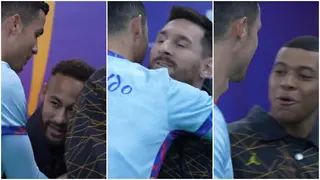 Video: Ronaldo puts aside rivalry, shows class with a touching gesture towards Messi, Mbappe and Neymar