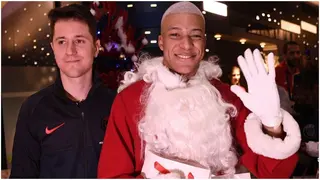 How PSG Star Mbappe Dressed As Santa to Surprise Refugee Camp Kids