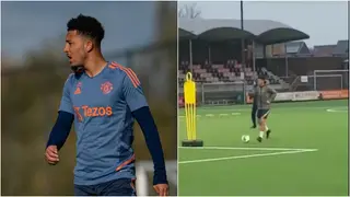 Disheartening video of Jadon Sancho training alone after World Cup snub emerges