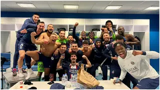 Video shows Mbappe, Messi joining PSG teammates in wild celebrations in the dressing room