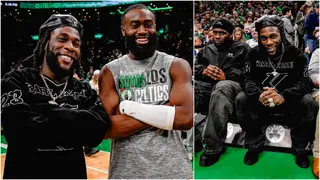 Burna Boy in Attendance As Boston Celtics Destroy Steph Curry, Golden State Warriors