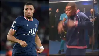 PSG Star Mbappe makes Intimidating Gesture to RB Leipzig Players before their Champions League Clash