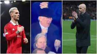 Watch: Sir Alex Ferguson's wholesome reaction to Antony's goal captured
