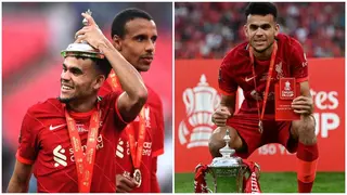 Luis Diaz Reacts After Winning Man of the Match Award in Liverpool’s FA Cup Triumph