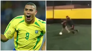 Brazil legend leaves defender for dead 2 times before scoring screamer as video emerges