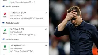 EFL Cup: Tottenham defeat to Colchester costs punter KSh 1.6 million