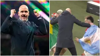 Watch: Erik ten Hag shares lovely moment with his players after Carabao Cup win