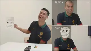 Cristiano Ronaldo in stitches after attempt to draw Portugal teammate Pepe's face goes horribly wrong