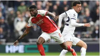 Thomas Partey's Genius Move Leaves Tottenham Star Maddison Crawling During North London Derby: Video